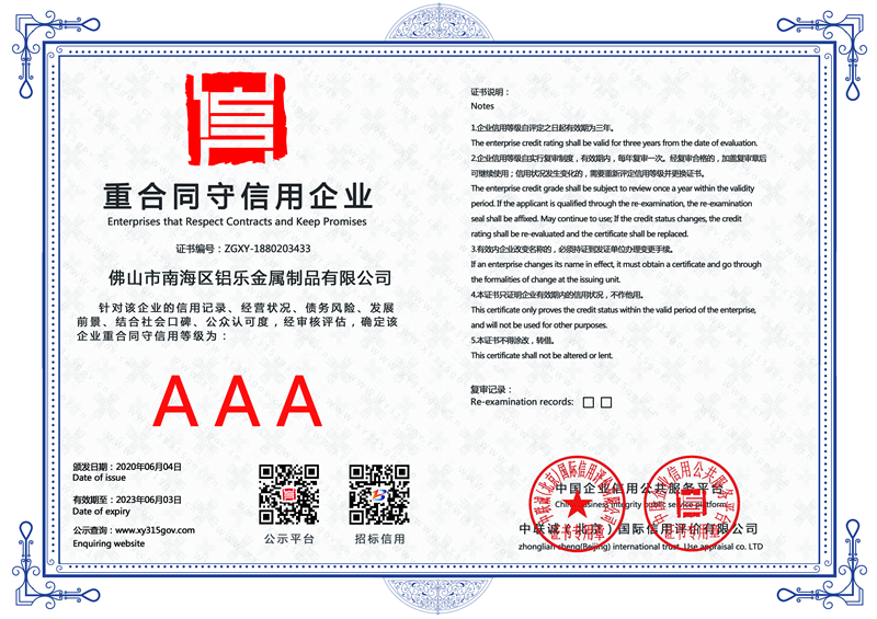 西安重合同守信用企業